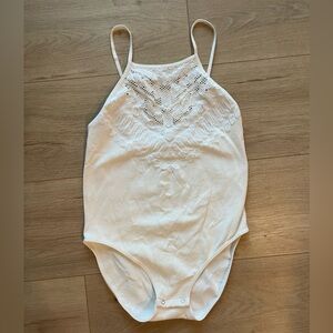 NWT: Free People White Bodysuit M/L